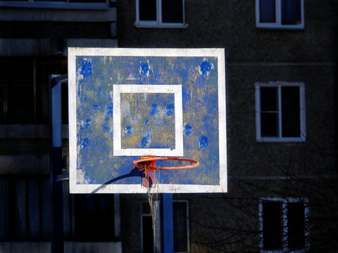 old basketball backboard