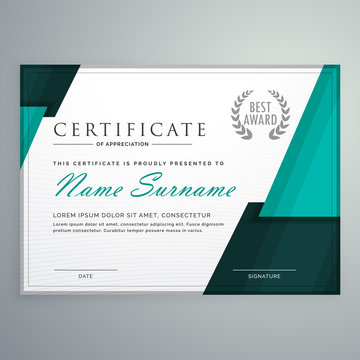 modern certificate design with abstract geometric shapes