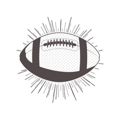 gray scale silhouette with football ball vector illustration