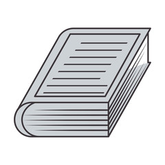gray silhouette book with striped cover vector illustration