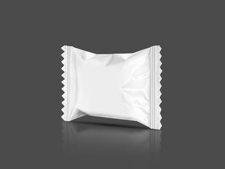 blank packaging candy palstic sachet isolated on gray background