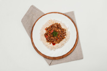 Chinese noodles on white