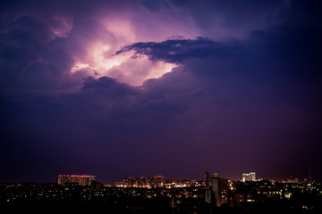 Fototapeta premium lightning over the city