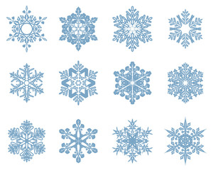 Fototapeta na wymiar Set of snowflake 