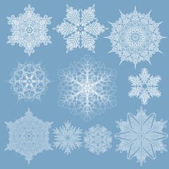 Set of white Snowflake