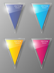 Glass banner template. Vector illustration.