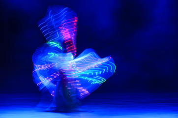 Creative spinning dance with LEDs