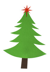 Christmas pine tree. White isolated