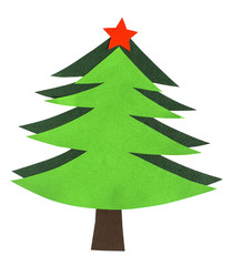 Christmas pine tree. White isolated