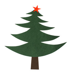 Christmas pine tree. White isolated