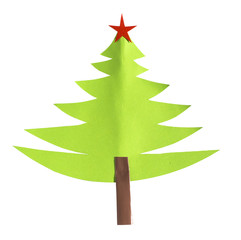 Christmas pine tree. White isolated