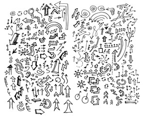 Vector hand drawn arrows set eps10