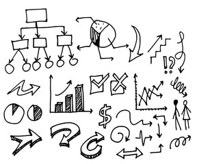 Business doodles sketch vector ink eps10