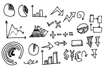 Business doodles sketch vector ink eps10