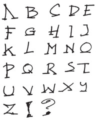 Hand drawn alphabet letters Vector eps10