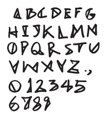 Hand drawn alphabet letters Vector eps10