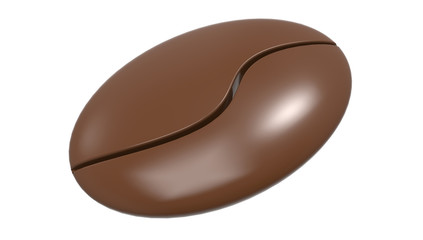 Brown Coffee Bean 3d Rendering isolated on a white background