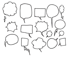 Vector of Hand Drawn Doodle Style Speech Bubbles eps10