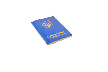 Ukrainian foreign passport isolated on white