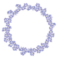 Circlet of forget me not flowers