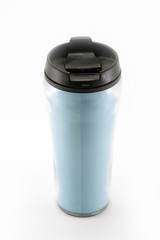 Red paper cup on white background