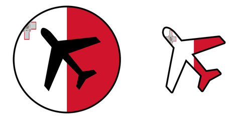 Nation flag - Airplane isolated - Malta