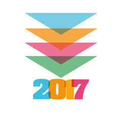Fototapeta na wymiar Happy new year 2017 creative greeting card design / Year 2017 vector design element. icon 2017