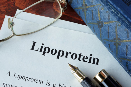 Papers With Word Lipoprotein On A Table.