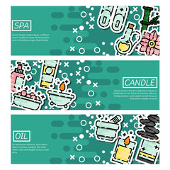 Set of Horizontal Banners about SPA