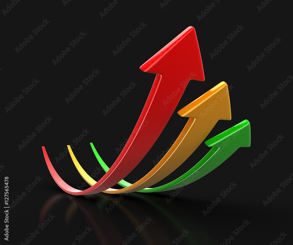Poster 3d arrows up. image with clipping path