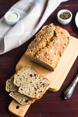 homemade bread from whole wheat flour with