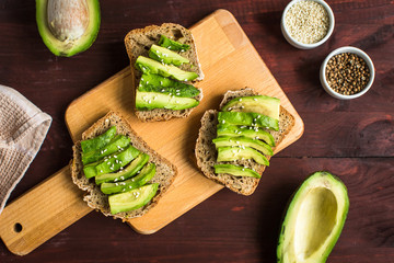 useful toast with avocado