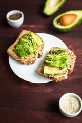 useful toast with avocado