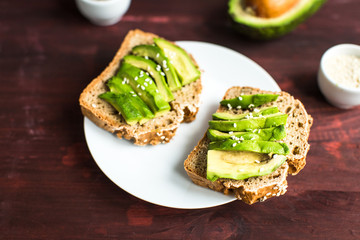 useful toast with avocado