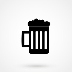 Vector beer Icon simple design on a white background. Vector illustration