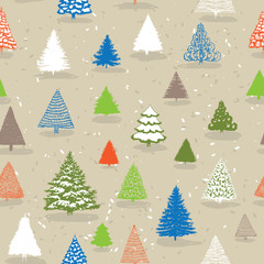 Christmas tree seamless pattern