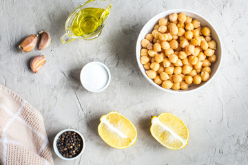 ingredients for cooking hummus