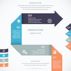Folded Paper Design Infographic Background. EPS 10 vector.