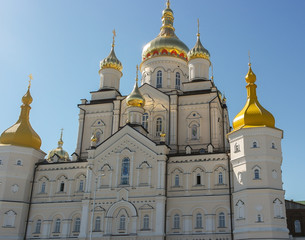 Fototapeta na wymiar Pochaiv orthodox church, front view