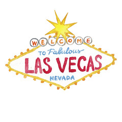 Las Vegas Illustration Casino Watercolor Hand-painted Isolated on the white Party Vegas Clipart Bright   © Tanya Kart