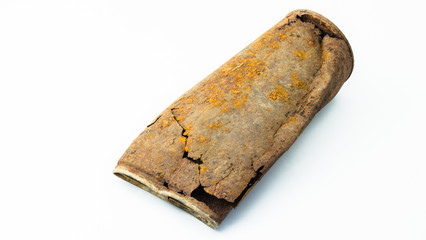 Old rusty tin can isolated on white background