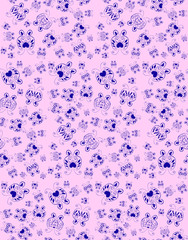 The pattern of butterflies, purple, blue, pink butterflies, painted, vector