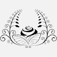 Vector icon, a symbol, a roze with petals and buds, games, prickly rose. © agatsumo