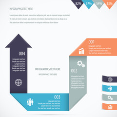 Folded Paper Design Infographic Background. EPS 10 vector