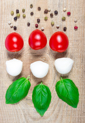 Salad with mozzarella, tomatoes and basil