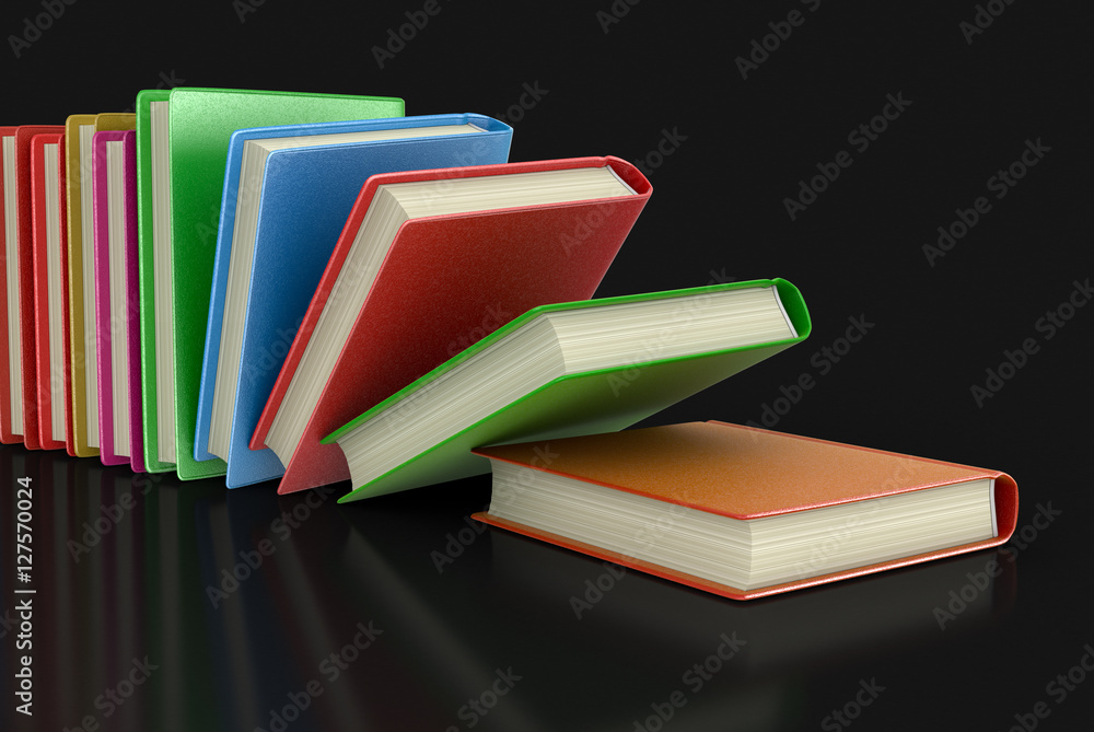Poster stack of books. image with clipping path