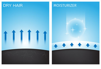 dry hair and moisturizer hair . conditioner . vector