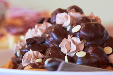 dessert chocolate glaze with creams