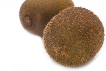 kiwi fruits close up , Isolated on white background.