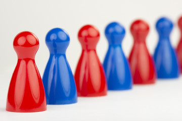 Conceptual game pawns.